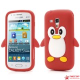 Силиконовый чехол Пингвин для Samsung S7562 Galaxy S Duos (красный)